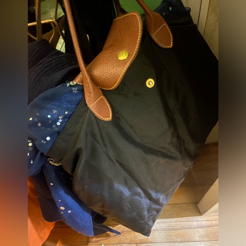 LONGCHAMP UNIQUE 💚ED Le PLIAGE SATCHEL Bag LUX CABAS VNTG w CROSSBODY OPTION GUC - Picture 2 of 12